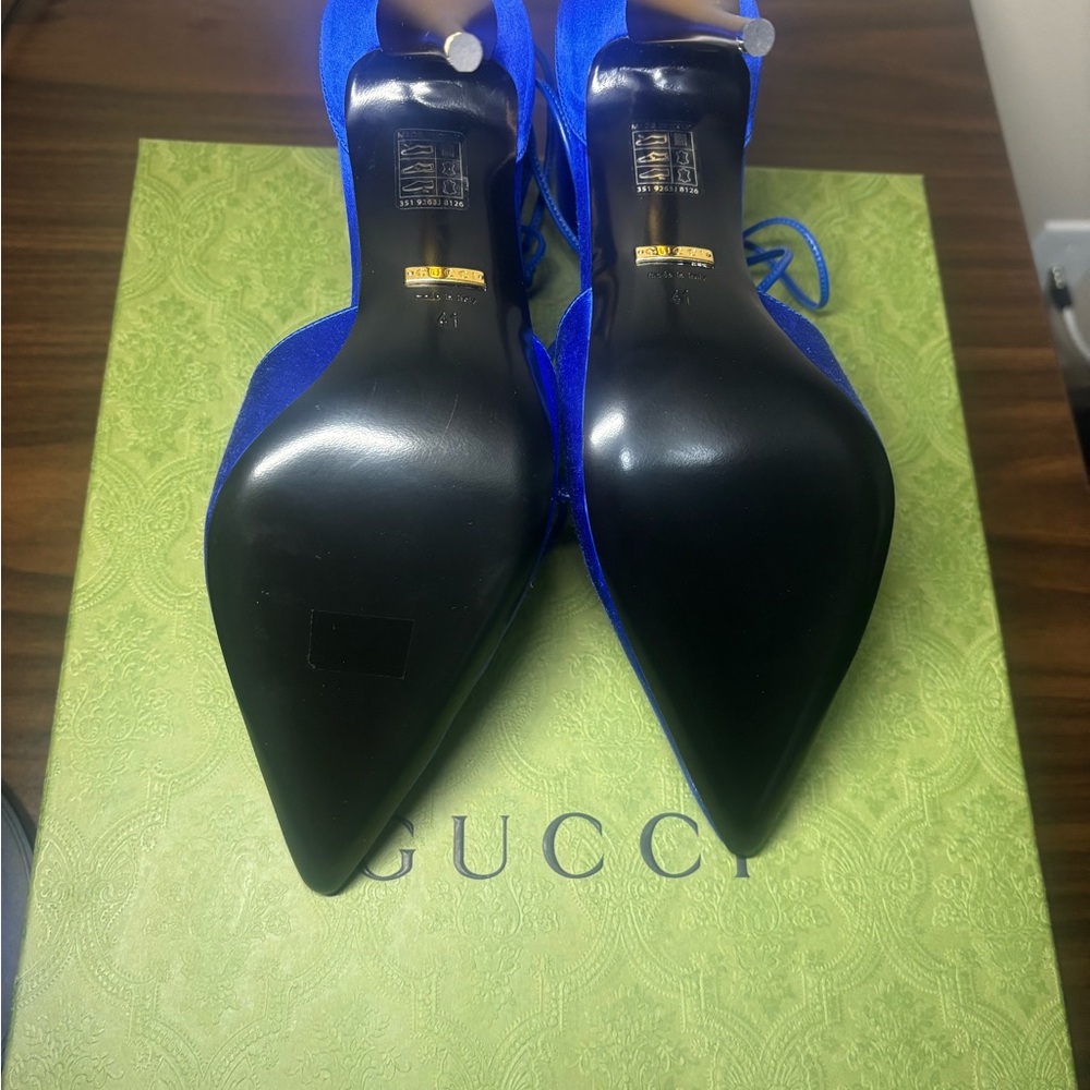Gucci Satin Blue Pumps - Picture 12 of 12